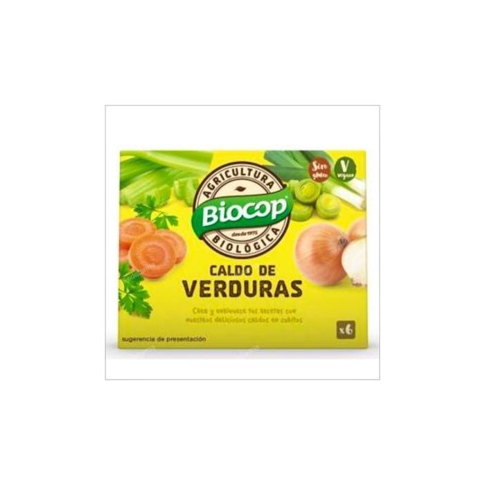 BIOCOP Caldo de Verduras Ecológico en Cubitos - 6 Unidades - Apto para Veganos y Condimento de Guisos