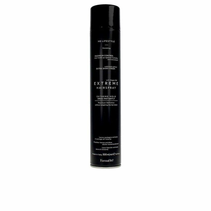 Farmavita HD LIFE STYLE Hair Spray Extreme Laca Fijación Extrema Sin Residuos para Peinados Duraderos con Control y Volumen 500 ml