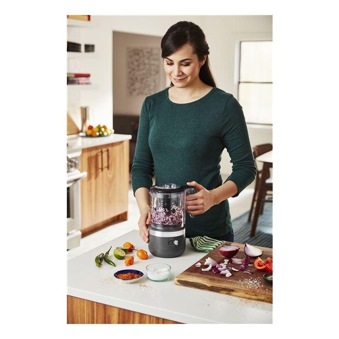 Kitchenaid 5KFCB519 EDG Picadora de Alimentos Inalámbrica Gris Marengo con Batería de 12V y Bol de 1.18L 12 Kitchenaid 5KFCB519 EDG Picadora de Alimentos Inalámbrica Gris Marengo con Batería de 12V y Bol de 1.18L 12