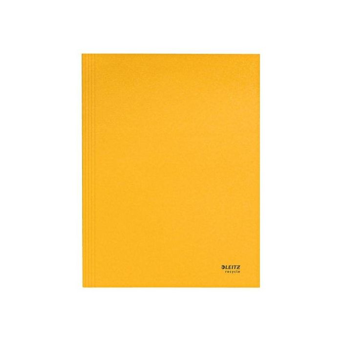 Leitz Subcarpeta Recyle con Tres Solapas, Cartón 100% Reciclado, DIN A4, Amarillo, Protección y Transporte Documentos