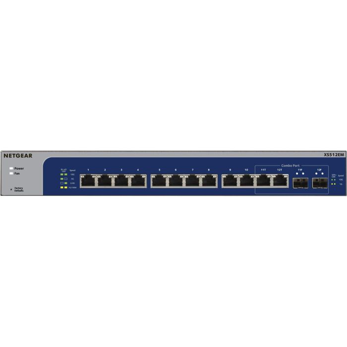 NETGEAR Switch 12 Puertos Gigabit Ethernet Gestionado L2 10G XS512EM-100NUS Montaje Rack 1U 2