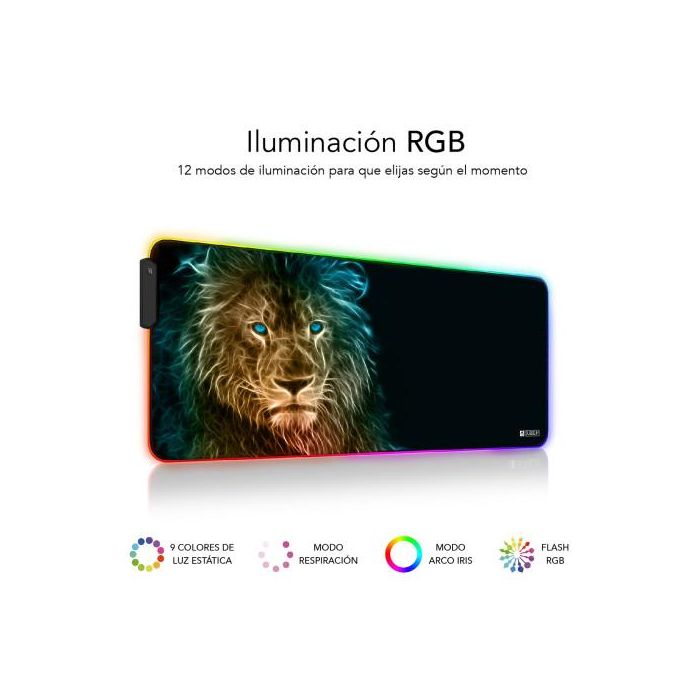 Subblim Alfombrilla de Ratón LED RGB 9 Colores Diseño León XL para Juegos SUBMP-02RGB10 1 Subblim Alfombrilla de Ratón LED RGB 9 Colores Diseño León XL para Juegos SUBMP-02RGB10 1