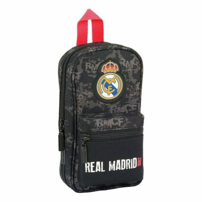 Plumier Mochila Real Madrid C.F. Negro Deportivo 12 x 23 x 5 cm Plumier Mochila Real Madrid C.F. Negro Deportivo 12 x 23 x 5 cm