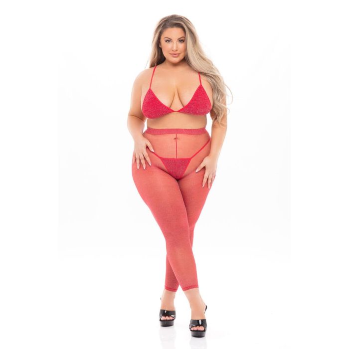 Conjunto de Lencería Pink Lipstick Rojo (XL) 0 Conjunto de Lencería Pink Lipstick Rojo (XL) 0