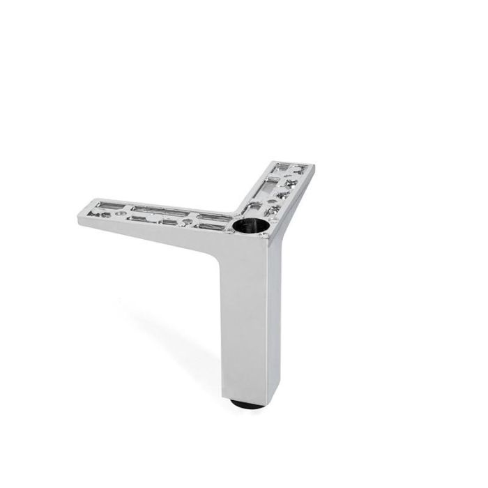 MAFOS Pata Metálica Zamak Quadro Acabado Cromo Brillo Altura H90