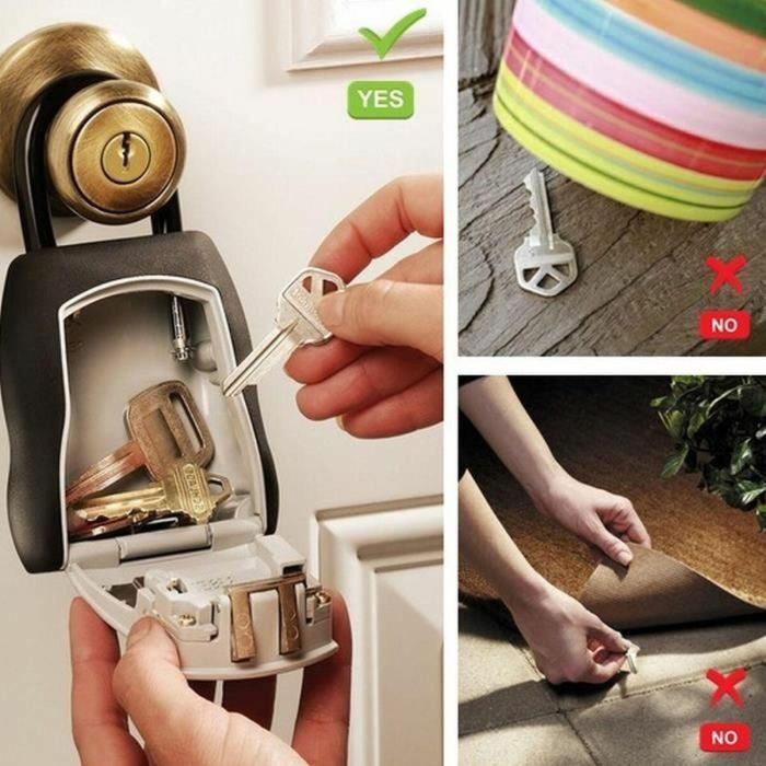 Master Lock Caja de Seguridad para Llaves con Combinación Programable de 4 Dígitos, Resistente a la Intemperie, Cuerpo de Aluminio y Mango 1