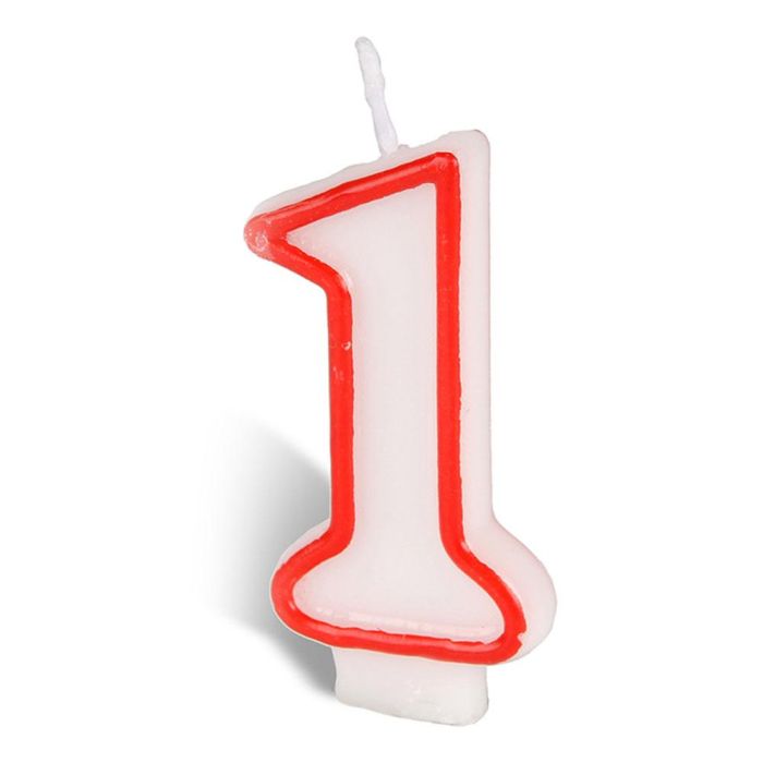 Best Products Vela N° 1 Cera Repostería Número Rojo / Blanco 0 Best Products Vela N° 1 Cera Repostería Número Rojo / Blanco 0