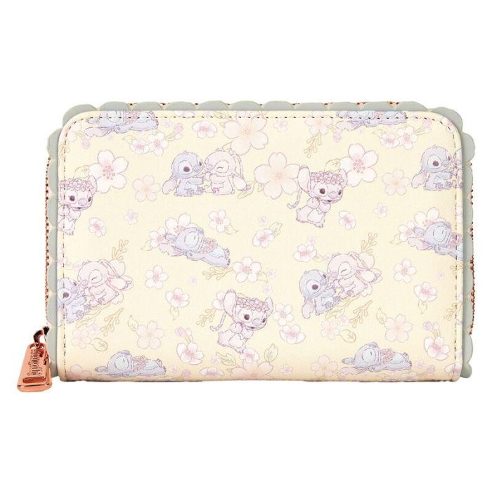 Loungefly Cartera Cherry Blossom Stitch Disney Piel Vegana 15.24x2.54x10.16cm