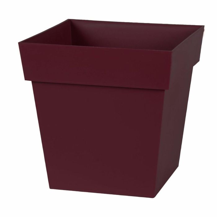 Eda EDA3086960273712 Macetero Cuadrado Tuscany 32x32x32 cm, 22 L, Rojo Burdeos 1