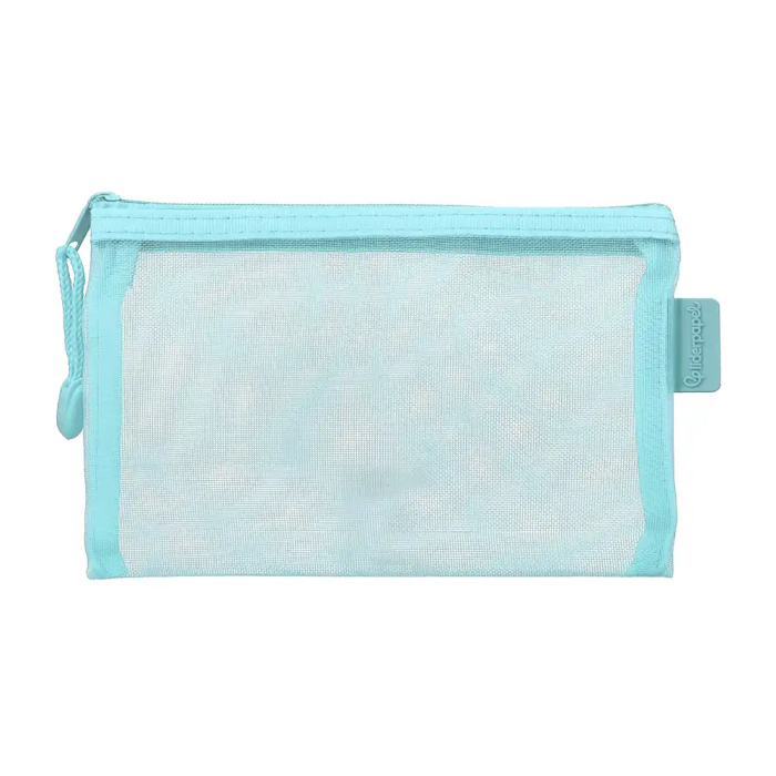 Liderpapel Bolsa Zipper Bag Poliéster Transpirable Multiusos DIN A6 Azul Pastel 110x200x3 mm 1
