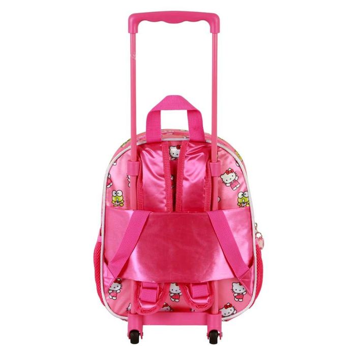 Mochila 3D con Ruedas Pequeña Funny Sanrio Hello Kitty Rosa 3