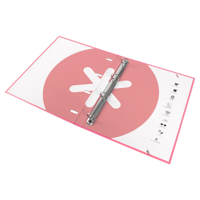 Antartik Carpeta con recambio A4, cuadro 5mm, forrada, 4 anillas 25mm redondas, color coral, 100 hojas 100g 7