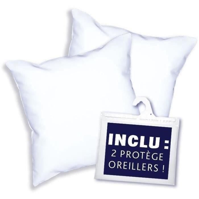 DODO Pack 2 almohadas de moda 60x60cm + 2 protectores de almohada impermeables 60x60 cm - Relleno 100% Poliéster 1 DODO Pack 2 almohadas de moda 60x60cm + 2 protectores de almohada impermeables 60x60 cm - Relleno 100% Poliéster 1