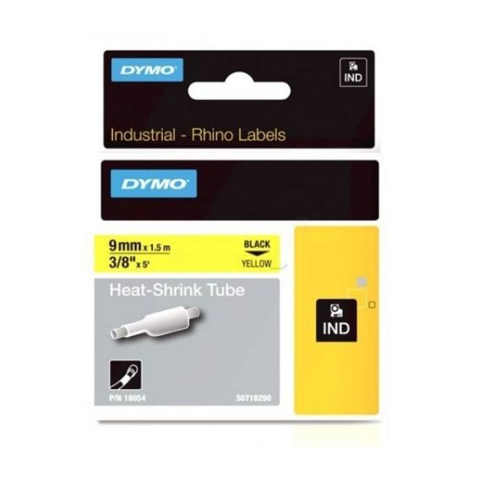 Dymo Rhino Cinta Id1-9, Negro Sobre Amarillo, 9 mmx1´5M, Tubo Termorretractil S0718290 Dymo Rhino Cinta Id1-9, Negro Sobre Amarillo, 9 mmx1´5M, Tubo Termorretractil S0718290