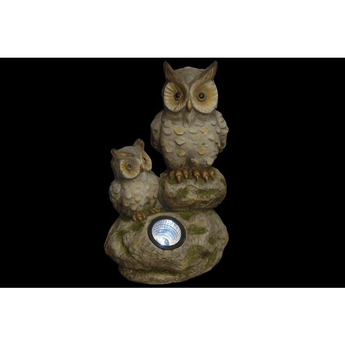 DKD Home Decor Decoración Luminosa LED Búhos Solares de Resina para Terraza y Jardín Gris Hecho a Mano 20x41x25cm (2 Unidades) 1 DKD Home Decor Decoración Luminosa LED Búhos Solares de Resina para Terraza y Jardín Gris Hecho a Mano 20x41x25cm (2 Unidades) 1
