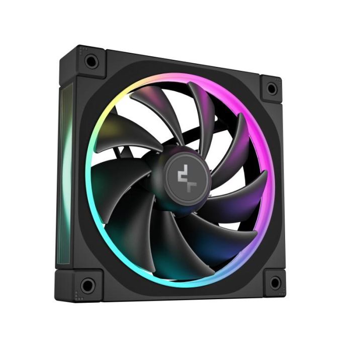 Deepcool FL12 ARGB - Ventilador para PC 120 mm Negro con Iluminación ARGB, Control PWM, Rodamiento FDB, 9 Aspas, 500-2150 RPM, 55 CFM, 32 dB