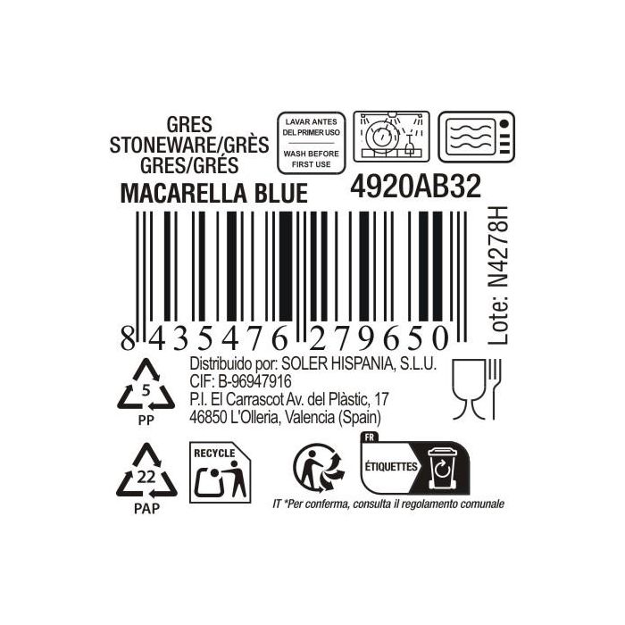 La Mediterranea Mug Macarella Blue 100 ml (48 Unidades) 3