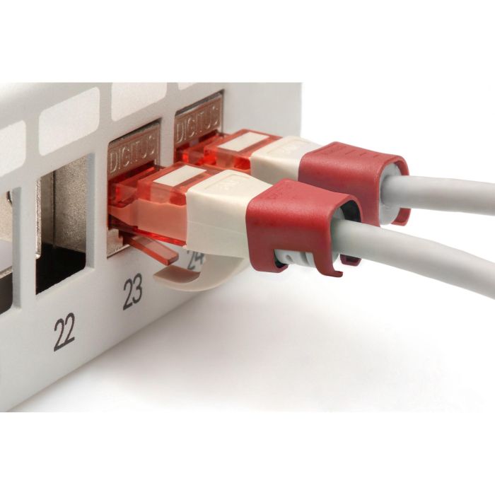 DIGITUS Farbclips für Patchkabel RJ45 100 Stück rot 2