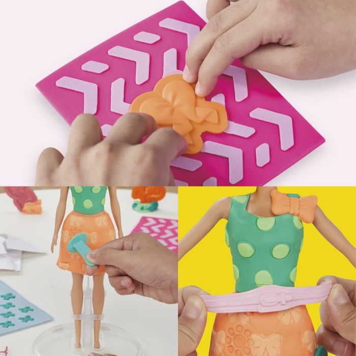Juego de Plastilina Play-Doh BArbie Pearls & Bows Multicolor 9 Juego de Plastilina Play-Doh BArbie Pearls & Bows Multicolor 9