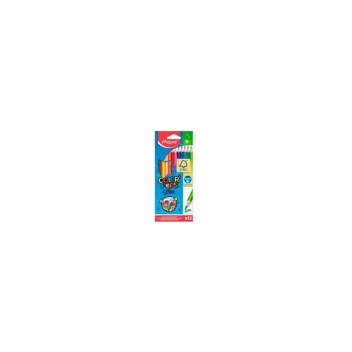 Maped Lápices De Colores Color´Peps Star Certificado Fsc C-Surtidos Estuche 12 Ud Maped Lápices De Colores Color´Peps Star Certificado Fsc C-Surtidos Estuche 12 Ud