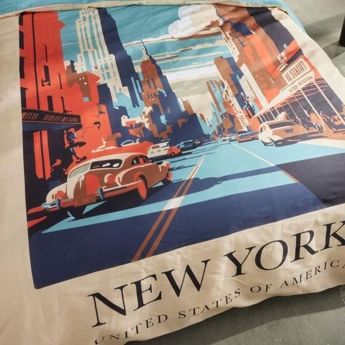 Juego de cama - TODAY - JAVA - 2 personas - 240x220 cm - Algodón - Estampado New York - Beige 2 Juego de cama - TODAY - JAVA - 2 personas - 240x220 cm - Algodón - Estampado New York - Beige 2
