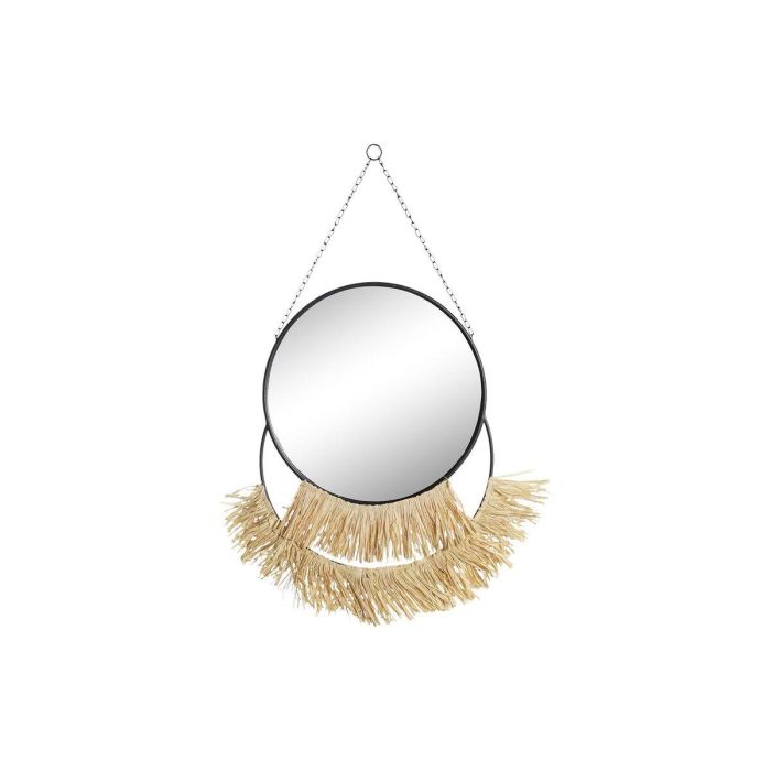 Espejo de pared DKD Home Decor Negro Dorado Natural Flecos Boho 55 x 2,5 x 83 cm 0 Espejo de pared DKD Home Decor Negro Dorado Natural Flecos Boho 55 x 2,5 x 83 cm 0