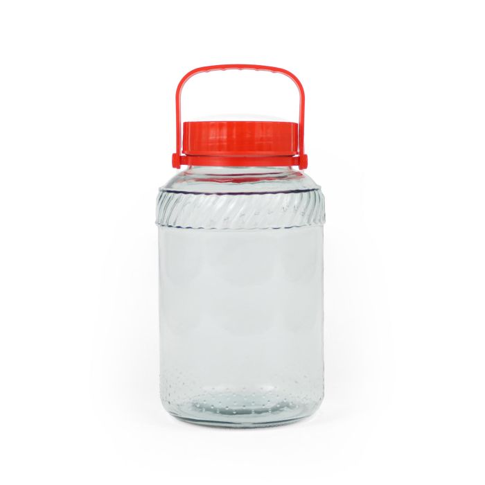 La Mediterranea Tarro de Vidrio con Tapa y Asa 4000 ml – 17.3x17.3x27 cm (4 Unidades) 1