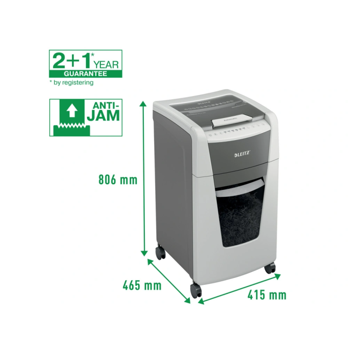 Leitz IQ Auto+ Office 300 P5 Destructora de Papel Automática para Oficina, 300 Hojas, Nivel de Seguridad P5, Blanca 4 Leitz IQ Auto+ Office 300 P5 Destructora de Papel Automática para Oficina, 300 Hojas, Nivel de Seguridad P5, Blanca 4