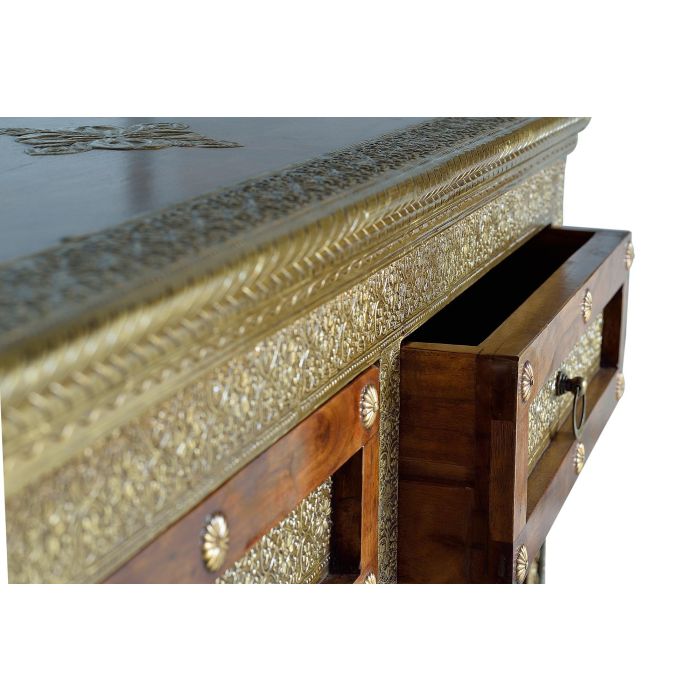 Giner y Colomer Cómoda de Madera de Acacia con Cerámica y Bronce, 90x105x40 cm 3