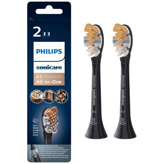 Philips Zahnbürste Zubehör Sonicare Premium A3 - schwarz - 2er 0 Philips Zahnbürste Zubehör Sonicare Premium A3 - schwarz - 2er 0