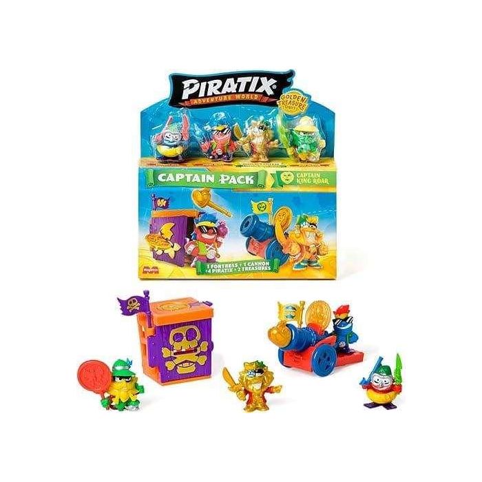 Figura piratix golden treasure captain pack. incluye 4 piratix y accesorios. 3