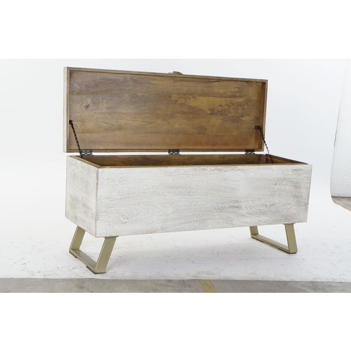 Baul Moderno DKD Home Decor Blanco Dorado 40 x 52 x 116 cm 4 Baul Moderno DKD Home Decor Blanco Dorado 40 x 52 x 116 cm 4