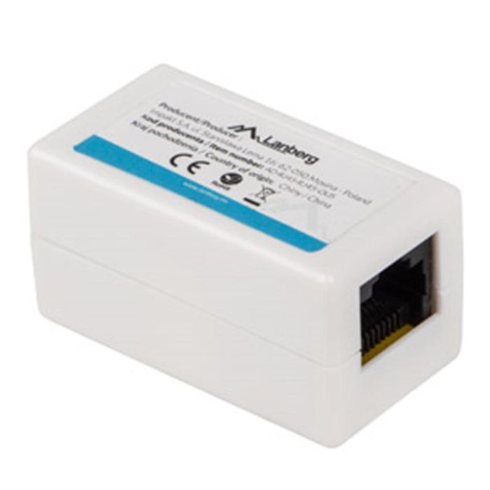 Lanberg Adaptador RJ45 Hembra Cat5e UTP - Acoplador LAN, Blanco, Compatible con Categoría 5E