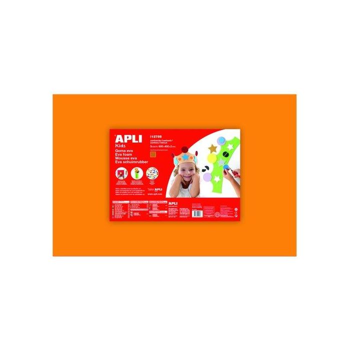 Apli Goma Eva 40x60 cm 2 mm Naranja Pack 5 Unidades para Manualidades