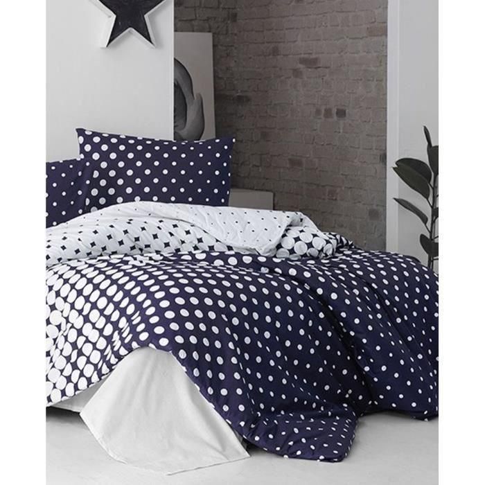 Aucune ASI8683743677962 Juego de cama - 1 funda nórdica 220x240 cm + 2 fundas de almohada 60x60 cm - 100% algodón reforzado - Azul 3 Aucune ASI8683743677962 Juego de cama - 1 funda nórdica 220x240 cm + 2 fundas de almohada 60x60 cm - 100% algodón reforzado - Azul 3