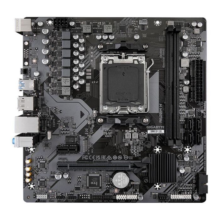 Gigabyte Placa base AM5 A620M H - Chipset AMD A620, Zócalo AM5, Soporta CPUs AMD Ryzen 8000 y 7000, DDR5 1