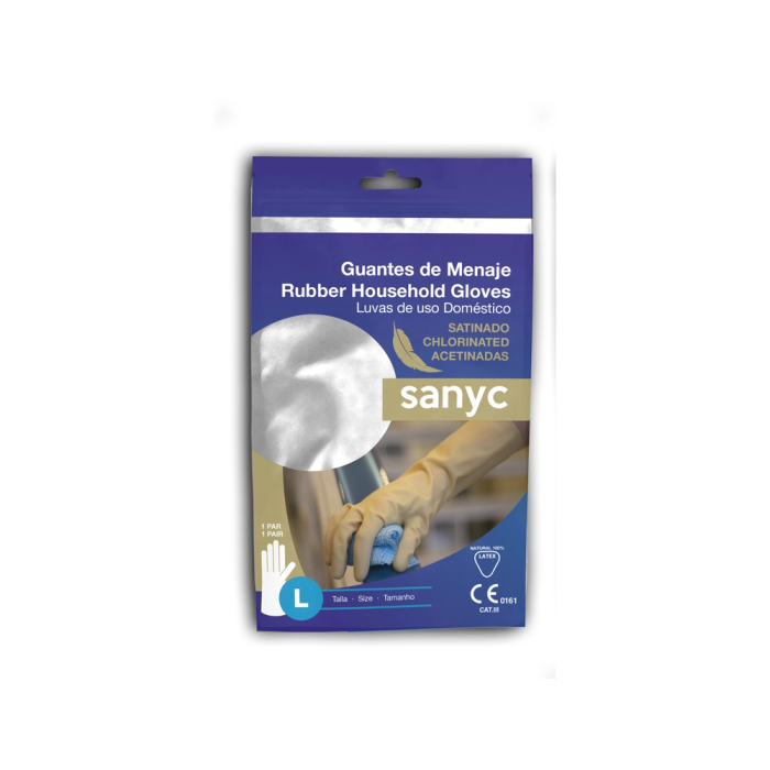 Blanca Guantes de latex satinados con relieve antideslizante sin polvo para talla grande 1