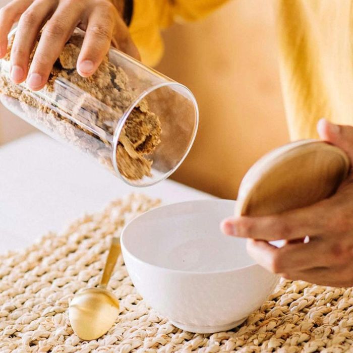 Andrea House Bote Alimentos Cristal Transparente Madera 1200ml Ø9,5x17,5cm 2 Andrea House Bote Alimentos Cristal Transparente Madera 1200ml Ø9,5x17,5cm 2