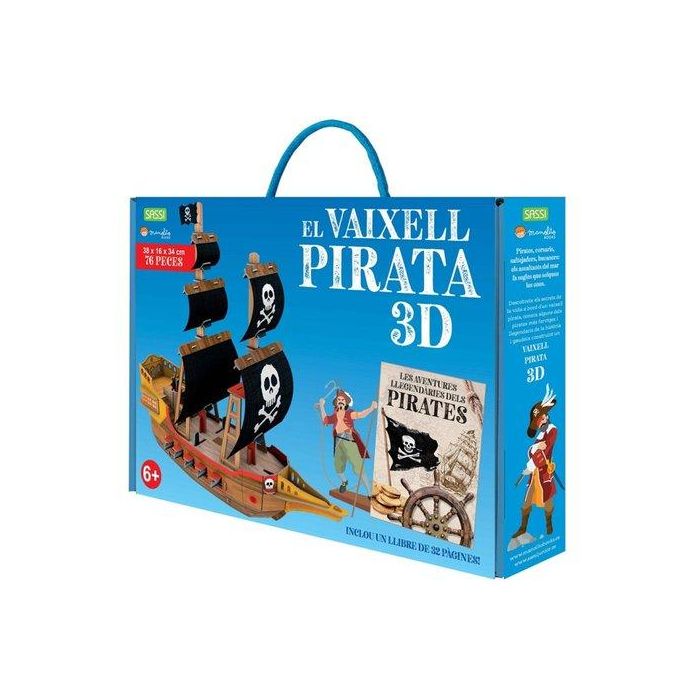 Puzle 3D Y Libro Sassi Manolito Books Vaixell Pirata 3D - Catalan 76 Piezas (+6 Años)