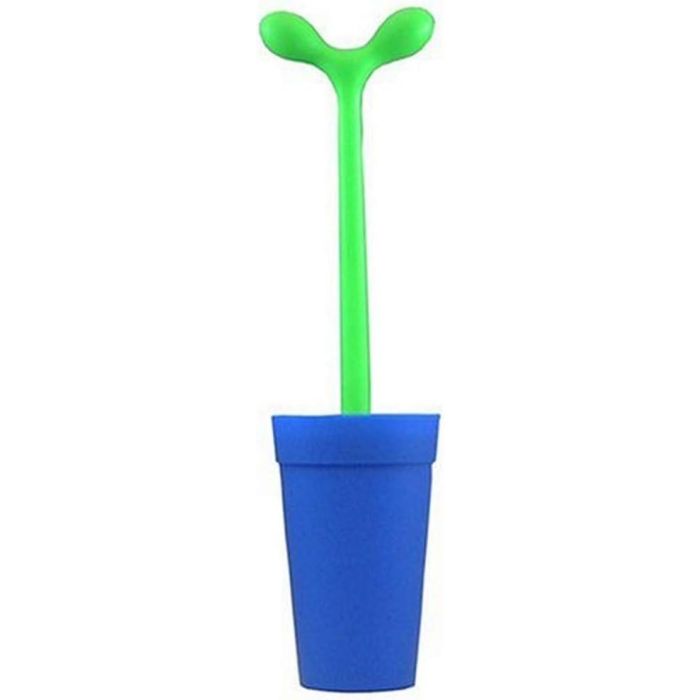 Alessi Escobilla de baño Merdolino diseño Stefano Giovannoni resina termoplástica azul ASG04