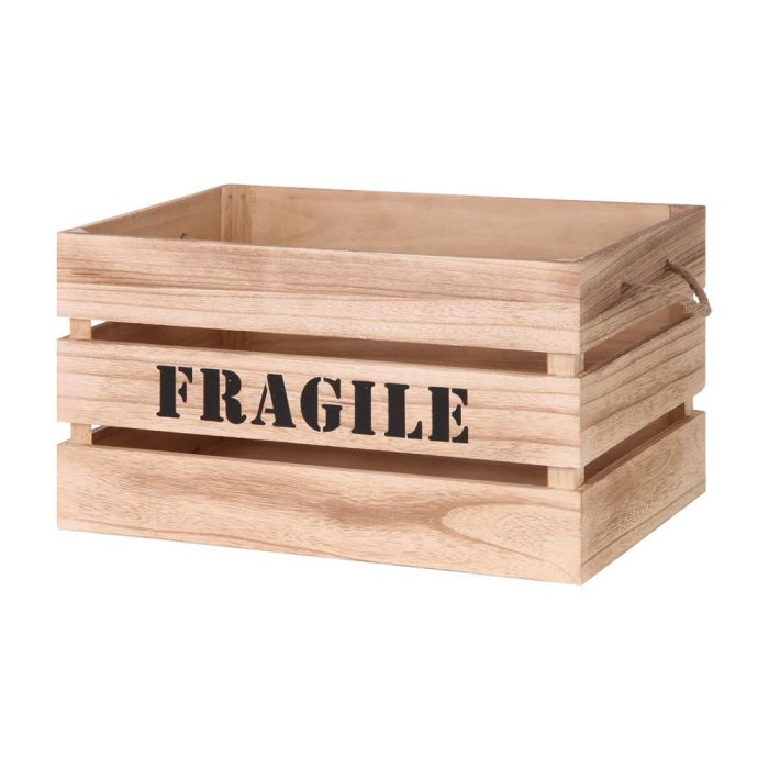Home Deco Factory Juego 2 Cajas Madera "Fragile" con Asas de Cuerda Encajables Medidas: 54x37x28 cm y 48x31x26 cm 4