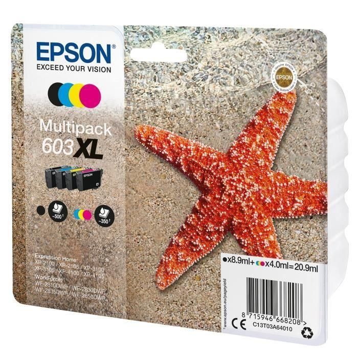 Epson Tinta Bk - C - M - Y Xp-2100, 3100, 4100 - Wf2830Dwf, 2850Dwf - 603XL 1 Epson Tinta Bk - C - M - Y Xp-2100, 3100, 4100 - Wf2830Dwf, 2850Dwf - 603XL 1