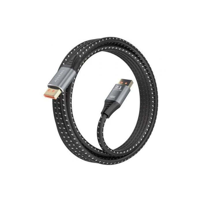 AISENS - CABLE DISPLAYPORT V2.1 16K@60HZ 80GBPS, DP/M-DP/M, NEGRO, 2.0M 1