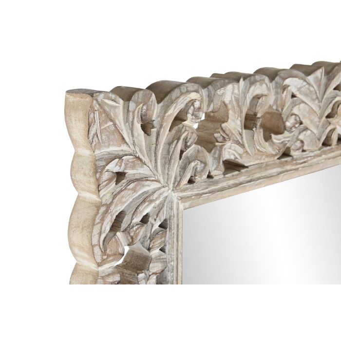 DKD Home Decor Espejo Neoclásico de Mango y Cristal Blanco Natural 182 x 61 cm 1