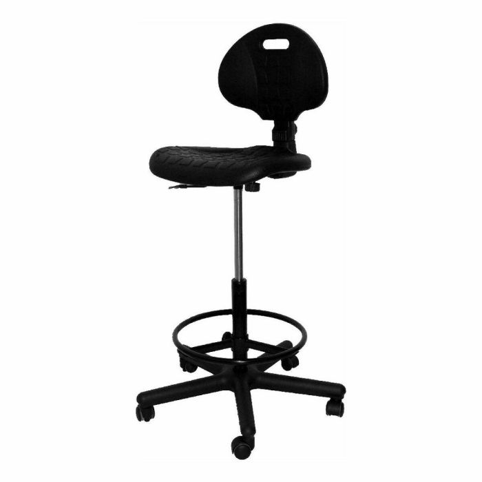Piqueras y Crespo Taburete de Trabajo Ergonómico Giratorio con Respaldo, Asiento de Poliuretano Negro 5 Piqueras y Crespo Taburete de Trabajo Ergonómico Giratorio con Respaldo, Asiento de Poliuretano Negro 5