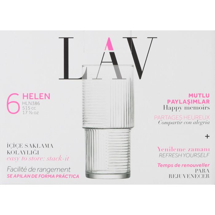 Set de 6 vasos Helen 515 cc - LAV (8 Cajas) 1 Set de 6 vasos Helen 515 cc - LAV (8 Cajas) 1