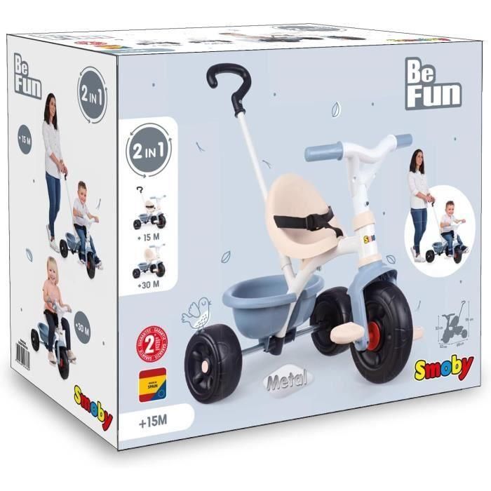 Smoby Triciclo Be Fun Azul - Edad Mínima 15 Meses, Plástico y Metal, 68x52x52 cm 5