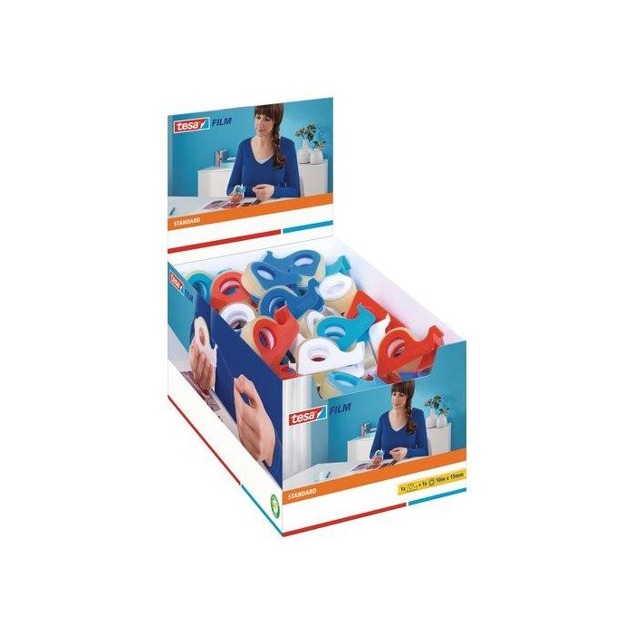 Cinta Adhesiva Tesa Standard Rollo 10X15 Con Mini Portarrollos (Set de 100)