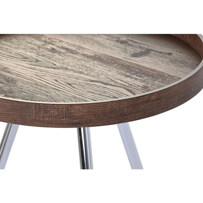 Mesita Auxiliar Moderno DKD Home Decor Marron Oscuro Plateado 45.8 x 47.5 x 45.8 cm 2 Mesita Auxiliar Moderno DKD Home Decor Marron Oscuro Plateado 45.8 x 47.5 x 45.8 cm 2