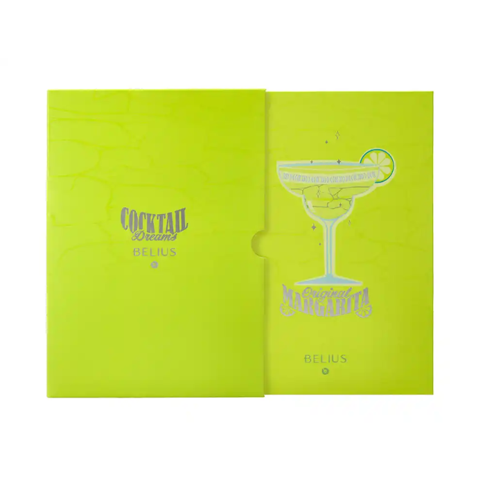 Belius Cocktails Margarita Bolígrafo y Wallet Aluminio Verde Lima Plateado con Relieve, Tinta Azul, Caja Incluida 2